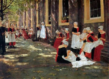  impressionismus - Freie Stunde im Waisenhaus von amsterdam 1876 Max Liebermann deutscher Impressionismus